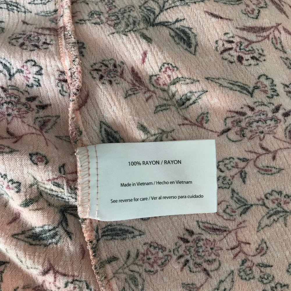 🔴 4/$15 Peace & Pearls Women’s 3X Peach Floral Front Tie Sleeveless Tank Top EUC - Picture 13 of 14
